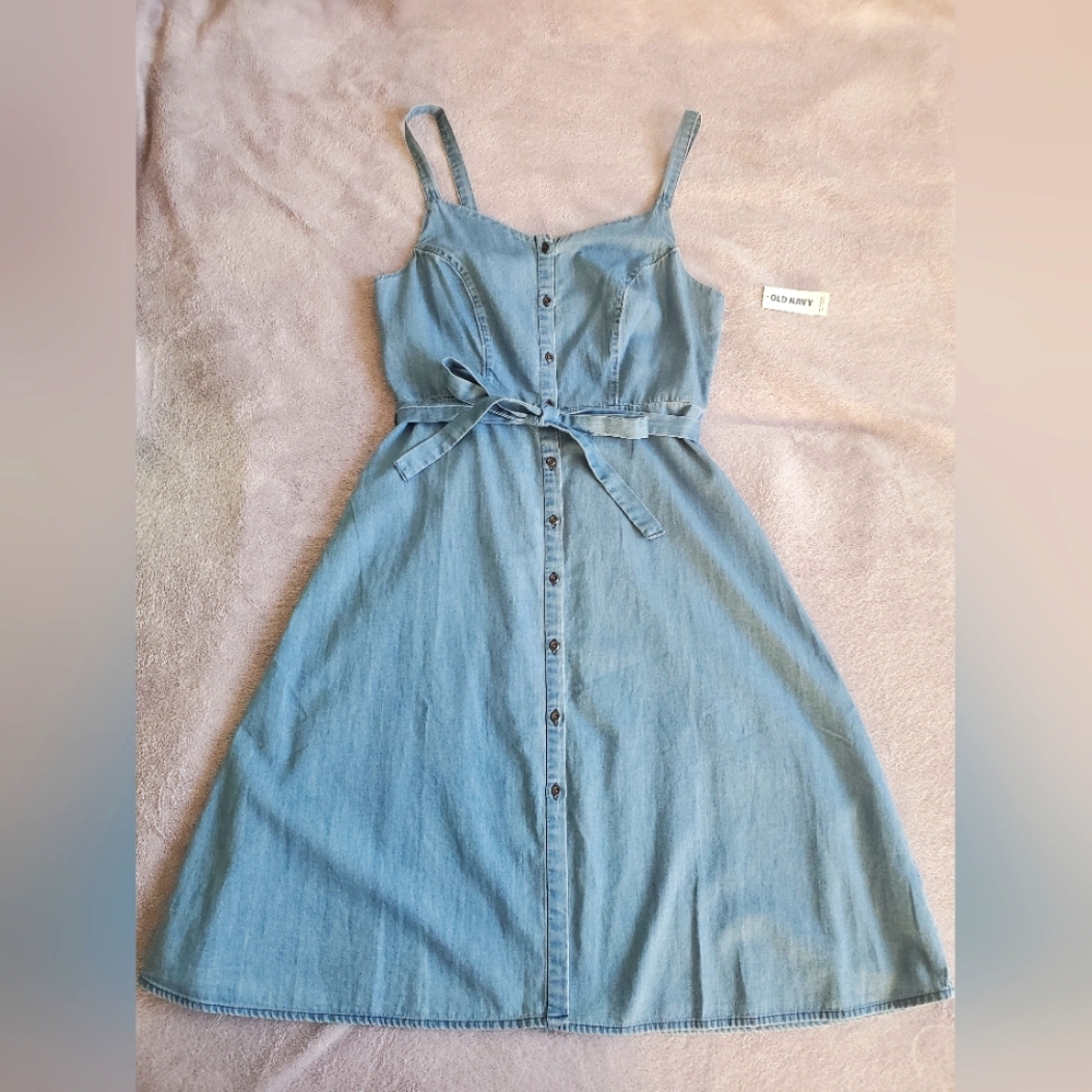 Old Navy Denim Chambray Midi Dress sz S